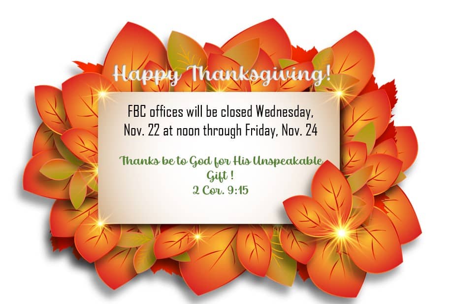 Thanksgiving Flyer - Closed Wednesday at 12pm through Friday